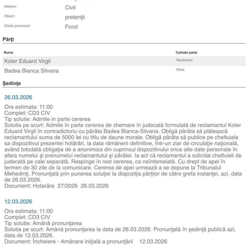 decizie judecatoreasca bianca silvana badea usr obligata sa achite daune lui eduard koler aur
