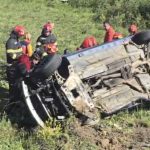 Accident grav la Severin masina rasturnata victima blocata si manevre de resuscitare la fata locului