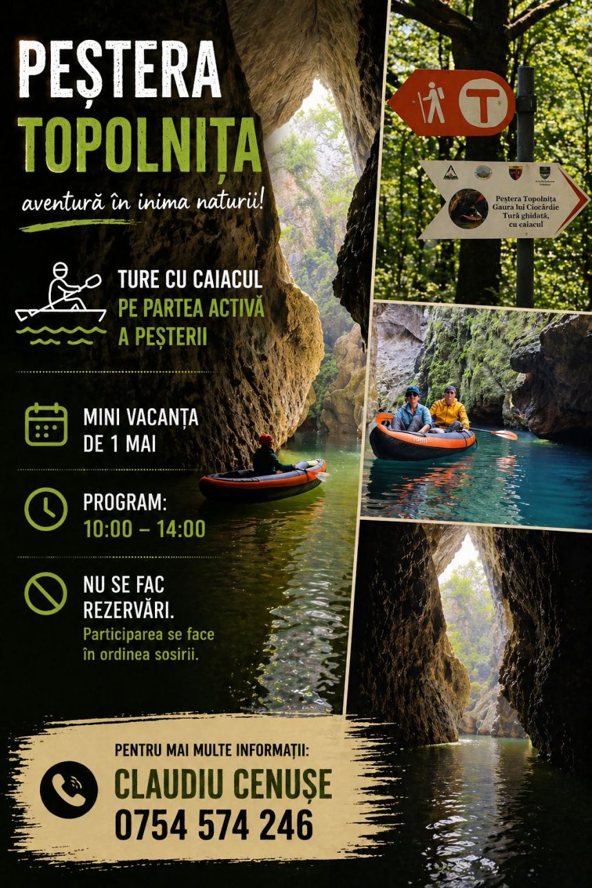 Canoeing in Pestera Topolnita de 1 Mai