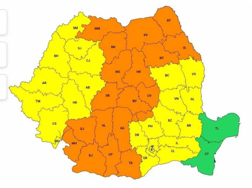 Alerte meteorologica in Mehedinti ISU recomanda populatiei sa evite deplasrile si sa ia masuri de protectie