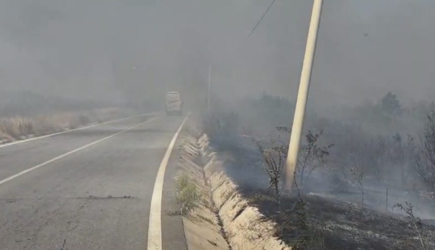 Flacarile au cuprins vegetatia uscat la Barda Pompierii se lupta cu un incendiu izbucnit in doua locuri diferite