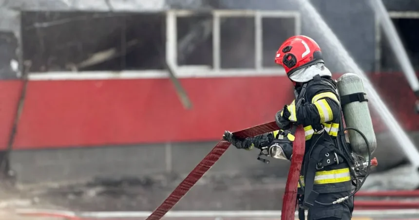 Incendiu noaptea la fabrica de celuloză din Drobeta-Turnu Severin
