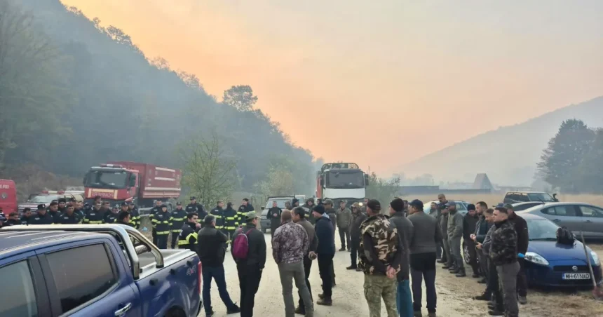 Trei incendii puternice în Mehedinți: sute de hectare afectate